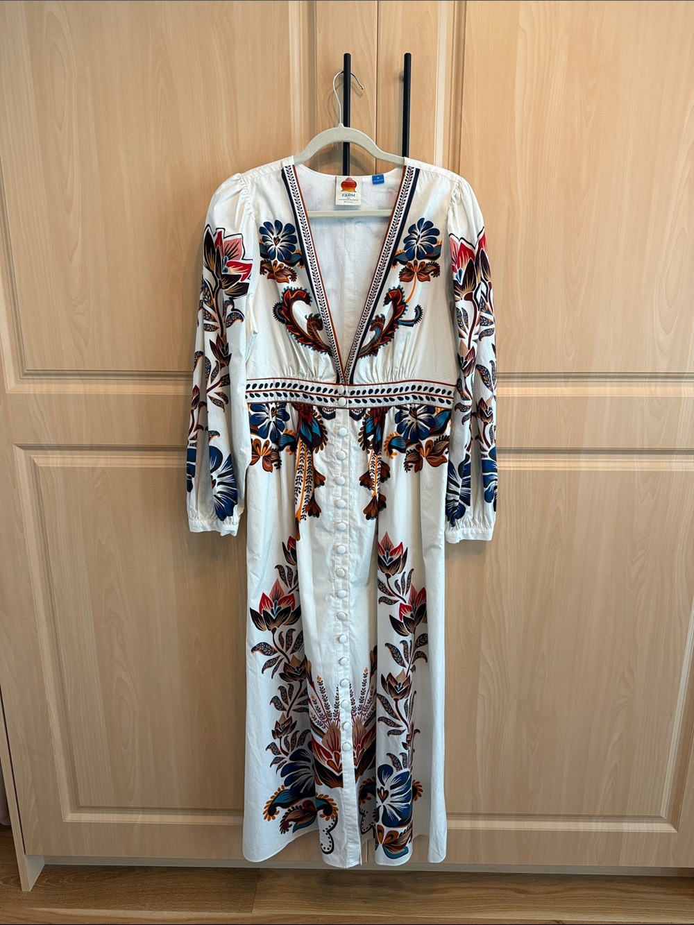 FARM Rio x Anthropologie V-Neck Maxi Dress Size Medium - Picture 3 of 7